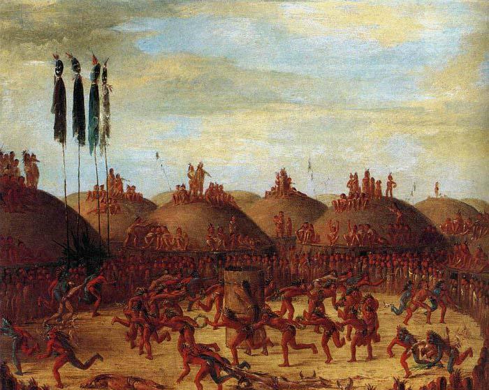 George Catlin The Last Race, Mandan O-Kee-Pa Ceremony oil painting image